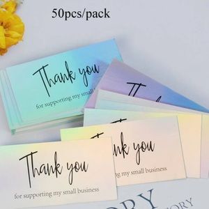 2/$20🦋50pcs Thank You For Supporting My Business Cards